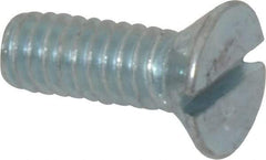 Value Collection - #12-24 UNC, 1/2" OAL Slotted Drive Machine Screw - Flat Head, Grade 2 Steel, Zinc-Plated Finish, Without Washer - Americas Industrial Supply