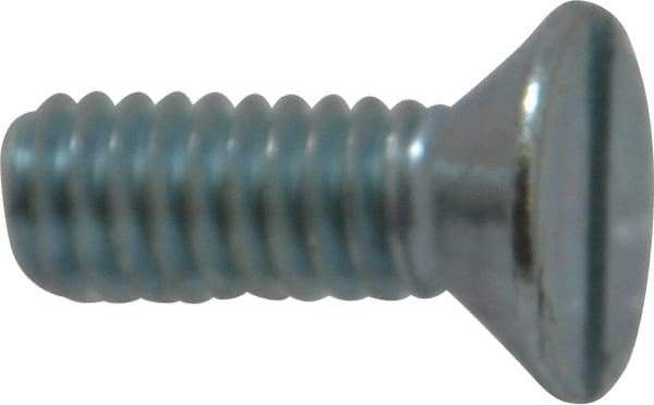 Value Collection - #12-24 UNC, 5/8" OAL Slotted Drive Machine Screw - Flat Head, Grade 2 Steel, Zinc-Plated Finish, Without Washer - Americas Industrial Supply