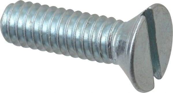 Value Collection - #12-24 UNC, 3/4" OAL Slotted Drive Machine Screw - Flat Head, Grade 2 Steel, Zinc-Plated Finish, Without Washer - Americas Industrial Supply