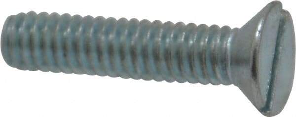 Value Collection - #12-24 UNC, 1" OAL Slotted Drive Machine Screw - Flat Head, Grade 2 Steel, Zinc-Plated Finish, Without Washer - Americas Industrial Supply