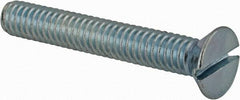 Value Collection - #12-24 UNC, 1-1/2" OAL Slotted Drive Machine Screw - Flat Head, Grade 2 Steel, Zinc-Plated Finish, Without Washer - Americas Industrial Supply