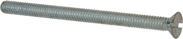Value Collection - #12-24 UNC, 3" OAL Slotted Drive Machine Screw - Flat Head, Grade J82 Steel, Zinc-Plated Finish, Without Washer - Americas Industrial Supply