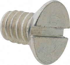 Value Collection - 1/4-20 UNC, 7/16" OAL Slotted Drive Machine Screw - Flat Head, Grade 2 Steel, Zinc-Plated Finish, Without Washer - Americas Industrial Supply