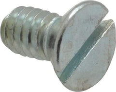 Value Collection - 1/4-20 UNC, 1/2" OAL Slotted Drive Machine Screw - Flat Head, Grade 2 Steel, Zinc-Plated Finish, Without Washer - Americas Industrial Supply