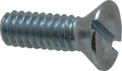 Value Collection - 1/4-20 UNC, 3/4" OAL Slotted Drive Machine Screw - Flat Head, Grade 2 Steel, Zinc-Plated Finish, Without Washer - Americas Industrial Supply