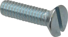 Value Collection - 1/4-20 UNC, 1" OAL Slotted Drive Machine Screw - Flat Head, Grade 2 Steel, Zinc-Plated Finish, Without Washer - Americas Industrial Supply