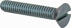 Value Collection - 1/4-20 UNC, 1-1/2" OAL Slotted Drive Machine Screw - Flat Head, Grade 2 Steel, Zinc-Plated Finish, Without Washer - Americas Industrial Supply