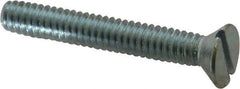 Value Collection - 1/4-20 UNC, 1-3/4" OAL Slotted Drive Machine Screw - Flat Head, Grade 2 Steel, Zinc-Plated Finish, Without Washer - Americas Industrial Supply