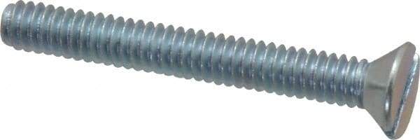 Value Collection - 1/4-20 UNC, 2" OAL Slotted Drive Machine Screw - Flat Head, Grade 2 Steel, Zinc-Plated Finish, Without Washer - Americas Industrial Supply