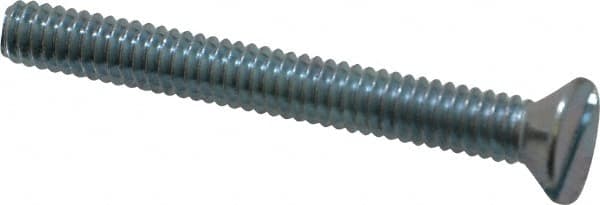 Value Collection - 1/4-20 UNC, 2-1/4" OAL Slotted Drive Machine Screw - Flat Head, Grade 2 Steel, Zinc-Plated Finish, Without Washer - Americas Industrial Supply