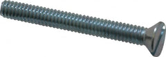 Value Collection - 1/4-20 UNC, 2-1/4" OAL Slotted Drive Machine Screw - Flat Head, Grade 2 Steel, Zinc-Plated Finish, Without Washer - Americas Industrial Supply