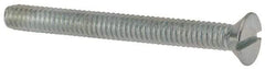 Value Collection - 1/4-20 UNC, 2-1/2" OAL Slotted Drive Machine Screw - Flat Head, Grade 2 Steel, Zinc-Plated Finish, Without Washer - Americas Industrial Supply