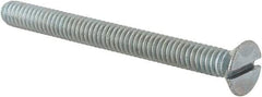 Value Collection - 1/4-20 UNC, 2-3/4" OAL Slotted Drive Machine Screw - Flat Head, Grade 2 Steel, Zinc-Plated Finish, Without Washer - Americas Industrial Supply