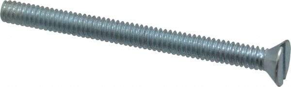 Value Collection - 1/4-20 UNC, 3" OAL Slotted Drive Machine Screw - Flat Head, Grade 2 Steel, Zinc-Plated Finish, Without Washer - Americas Industrial Supply