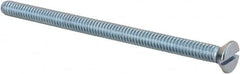 Value Collection - 1/4-20 UNC, 4" OAL Slotted Drive Machine Screw - Flat Head, Grade 2 Steel, Zinc-Plated Finish, Without Washer - Americas Industrial Supply