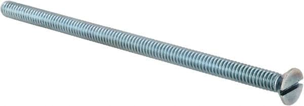 Value Collection - 1/4-20 UNC, 5" OAL Slotted Drive Machine Screw - Flat Head, Grade 2 Steel, Zinc-Plated Finish, Without Washer - Americas Industrial Supply