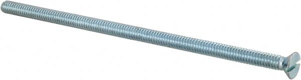 Value Collection - 1/4-20 UNC, 6" OAL Slotted Drive Machine Screw - Flat Head, Grade 2 Steel, Zinc-Plated Finish, Without Washer - Americas Industrial Supply