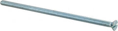 Value Collection - 1/4-20 UNC, 6" OAL Slotted Drive Machine Screw - Flat Head, Grade 2 Steel, Zinc-Plated Finish, Without Washer - Americas Industrial Supply