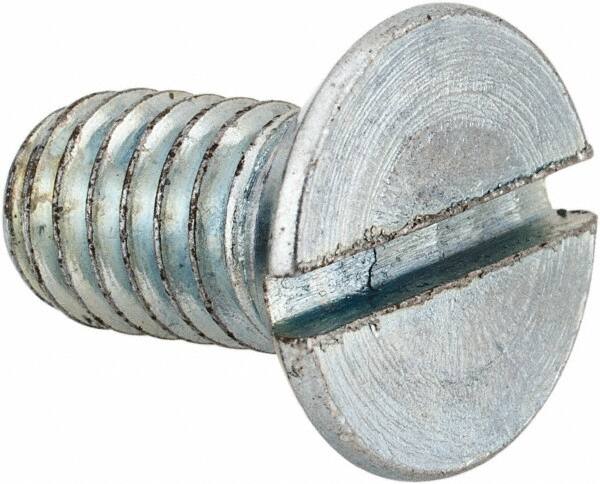 Value Collection - 5/16-18 UNC, 5/8" OAL Slotted Drive Machine Screw - Flat Head, Grade 2 Steel, Zinc-Plated Finish, Without Washer - Americas Industrial Supply