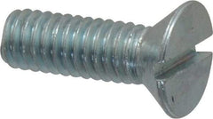 Value Collection - 5/16-18 UNC, 1" OAL Slotted Drive Machine Screw - Flat Head, Grade 2 Steel, Zinc-Plated Finish, Without Washer - Americas Industrial Supply