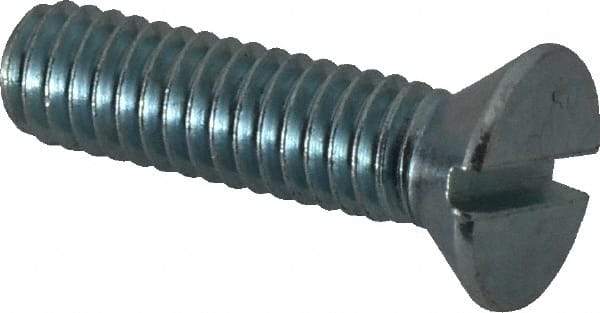 Value Collection - 5/16-18 UNC, 1-1/4" OAL Slotted Drive Machine Screw - Flat Head, Grade 2 Steel, Zinc-Plated Finish, Without Washer - Americas Industrial Supply