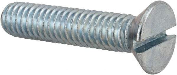 Value Collection - 5/16-18 UNC, 1-1/2" OAL Slotted Drive Machine Screw - Flat Head, Grade 2 Steel, Zinc-Plated Finish, Without Washer - Americas Industrial Supply