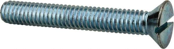 Value Collection - 5/16-18 UNC, 2-1/4" OAL Slotted Drive Machine Screw - Flat Head, Grade 2 Steel, Zinc-Plated Finish, Without Washer - Americas Industrial Supply