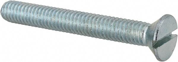 Value Collection - 5/16-18 UNC, 2-1/2" OAL Slotted Drive Machine Screw - Flat Head, Grade 2 Steel, Zinc-Plated Finish, Without Washer - Americas Industrial Supply