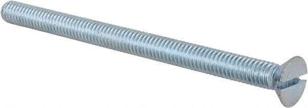 Value Collection - 5/16-18 UNC, 4-1/2" OAL Slotted Drive Machine Screw - Flat Head, Grade J82 Steel, Zinc-Plated Finish, Without Washer - Americas Industrial Supply
