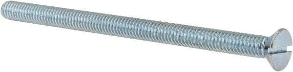 Value Collection - 5/16-18 UNC, 5" OAL Slotted Drive Machine Screw - Flat Head, Grade J82 Steel, Zinc-Plated Finish, Without Washer - Americas Industrial Supply