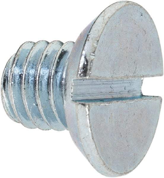 Value Collection - 3/8-16 UNC, 1/2" OAL Slotted Drive Machine Screw - Flat Head, Grade 2 Steel, Zinc-Plated Finish, Without Washer - Americas Industrial Supply