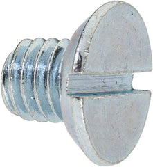 Value Collection - 3/8-16 UNC, 1/2" OAL Slotted Drive Machine Screw - Flat Head, Grade 2 Steel, Zinc-Plated Finish, Without Washer - Americas Industrial Supply