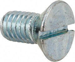 Value Collection - 3/8-16 UNC, 3/4" OAL Slotted Drive Machine Screw - Flat Head, Grade 2 Steel, Zinc-Plated Finish, Without Washer - Americas Industrial Supply