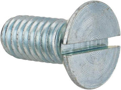 Value Collection - 3/8-16 UNC, 7/8" OAL Slotted Drive Machine Screw - Flat Head, Grade 2 Steel, Zinc-Plated Finish, Without Washer - Americas Industrial Supply