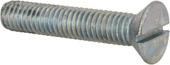Value Collection - 3/8-16 UNC, 2" OAL Slotted Drive Machine Screw - Flat Head, Grade 2 Steel, Zinc-Plated Finish, Without Washer - Americas Industrial Supply