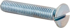 Value Collection - 3/8-16 UNC, 2-1/4" OAL Slotted Drive Machine Screw - Flat Head, Grade 2 Steel, Zinc-Plated Finish, Without Washer - Americas Industrial Supply