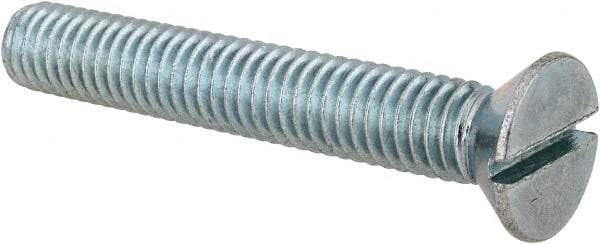 Value Collection - 3/8-16 UNC, 2-1/2" OAL Slotted Drive Machine Screw - Flat Head, Grade 2 Steel, Zinc-Plated Finish, Without Washer - Americas Industrial Supply