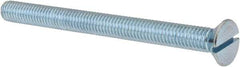 Value Collection - 3/8-16 UNC, 4-1/2" OAL Slotted Drive Machine Screw - Flat Head, Grade J82 Steel, Zinc-Plated Finish, Without Washer - Americas Industrial Supply