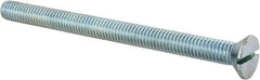Value Collection - 3/8-16 UNC, 5" OAL Slotted Drive Machine Screw - Flat Head, Grade 2 Steel, Zinc-Plated Finish, Without Washer - Americas Industrial Supply