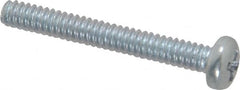 Value Collection - #4-40 UNC, 7/8" Length Under Head Phillips Drive Machine Screw - Pan Head, Grade 2 Steel, Zinc-Plated Finish, Without Washer - Americas Industrial Supply