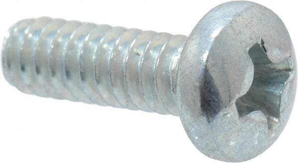 Value Collection - #6-32 UNC, 7/16" Length Under Head Phillips Drive Machine Screw - Pan Head, Grade 2 Steel, Zinc-Plated Finish, Without Washer - Americas Industrial Supply