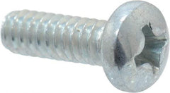 Value Collection - #6-32 UNC, 7/16" Length Under Head Phillips Drive Machine Screw - Pan Head, Grade 2 Steel, Zinc-Plated Finish, Without Washer - Americas Industrial Supply