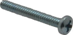 Value Collection - #6-32 UNC, 1" Length Under Head Phillips Drive Machine Screw - Pan Head, Grade 2 Steel, Zinc-Plated Finish, Without Washer - Americas Industrial Supply