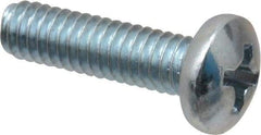 Value Collection - #8-32 UNC, 5/8" Length Under Head Phillips Drive Machine Screw - Pan Head, Grade 2 Steel, Zinc-Plated Finish, Without Washer - Americas Industrial Supply