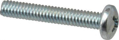 Value Collection - #8-32 UNC, 1" Length Under Head Phillips Drive Machine Screw - Pan Head, Grade 2 Steel, Zinc-Plated Finish, Without Washer - Americas Industrial Supply
