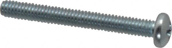 Value Collection - #8-32 UNC, 1-1/2" Length Under Head Phillips Drive Machine Screw - Pan Head, Grade 2 Steel, Zinc-Plated Finish, Without Washer - Americas Industrial Supply