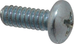 Value Collection - #10-24 UNC, 1/2" Length Under Head Phillips Drive Machine Screw - Pan Head, Grade 2 Steel, Zinc-Plated Finish, Without Washer - Americas Industrial Supply