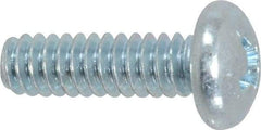 Value Collection - #10-24 UNC, 5/8" Length Under Head Phillips Drive Machine Screw - Pan Head, Grade 2 Steel, Zinc-Plated Finish, Without Washer - Americas Industrial Supply