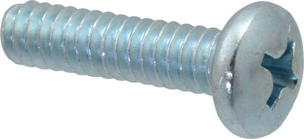 Value Collection - #10-24 UNC, 3/4" Length Under Head Phillips Drive Machine Screw - Pan Head, Grade 2 Steel, Zinc-Plated Finish, Without Washer - Americas Industrial Supply