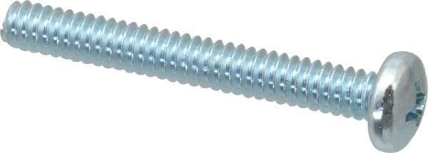 Value Collection - #10-24 UNC, 1-1/2" Length Under Head Phillips Drive Machine Screw - Pan Head, Grade 2 Steel, Zinc-Plated Finish, Without Washer - Americas Industrial Supply
